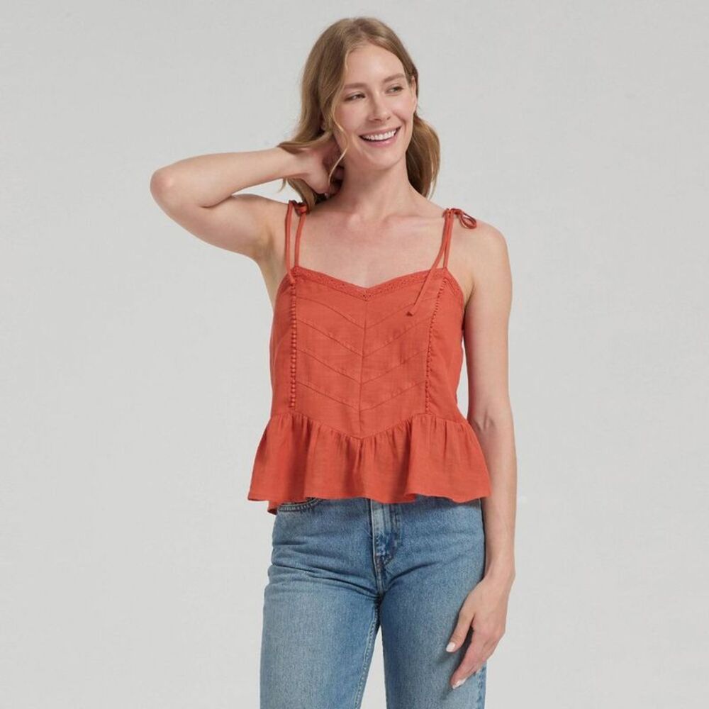 Women's V-Neck Corset Cami - Universal Thread Orange S